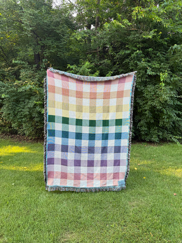 Rainbow Gingham Blanket
