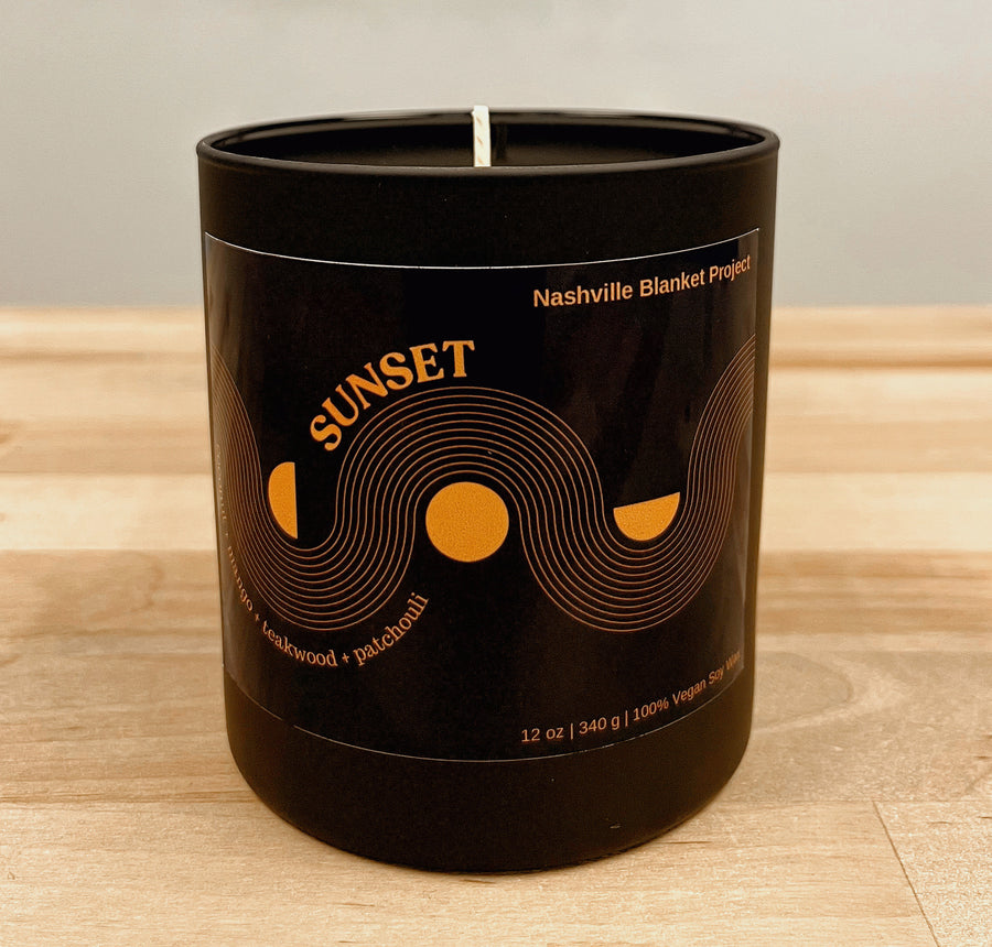 Sunset candle